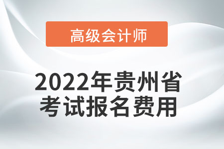 2022年貴州省高級(jí)會(huì)計(jì)師考試報(bào)名費(fèi)用公布
