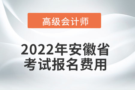 2022年安徽省高級(jí)會(huì)計(jì)師考試報(bào)名費(fèi)用公布