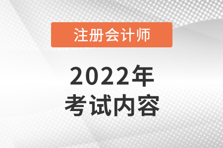 2022年注冊會計師考什么？