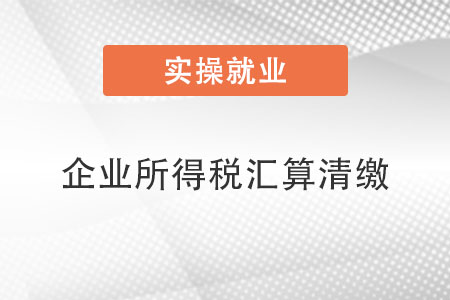 企業(yè)所得稅匯算清繳 企業(yè)所得稅匯算清繳
