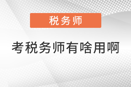 考稅務(wù)師有啥用啊