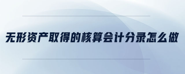 無(wú)形資產(chǎn)取得的核算會(huì)計(jì)分錄怎么做