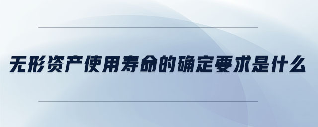 無形資產(chǎn)使用壽命的確定要求是什么