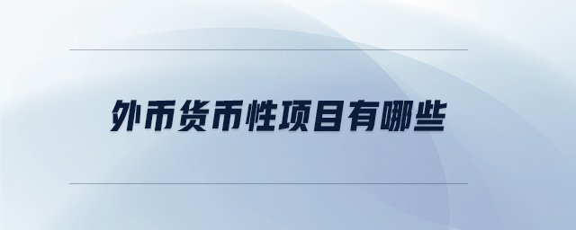 外幣貨幣性項(xiàng)目有哪些 外幣貨幣性項(xiàng)目有哪些