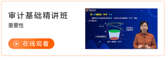 審計基礎(chǔ)精講班