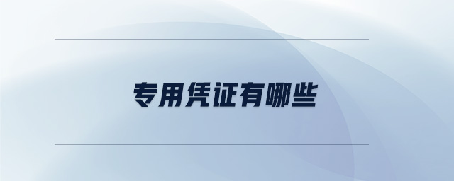 專(zhuān)用憑證有哪些