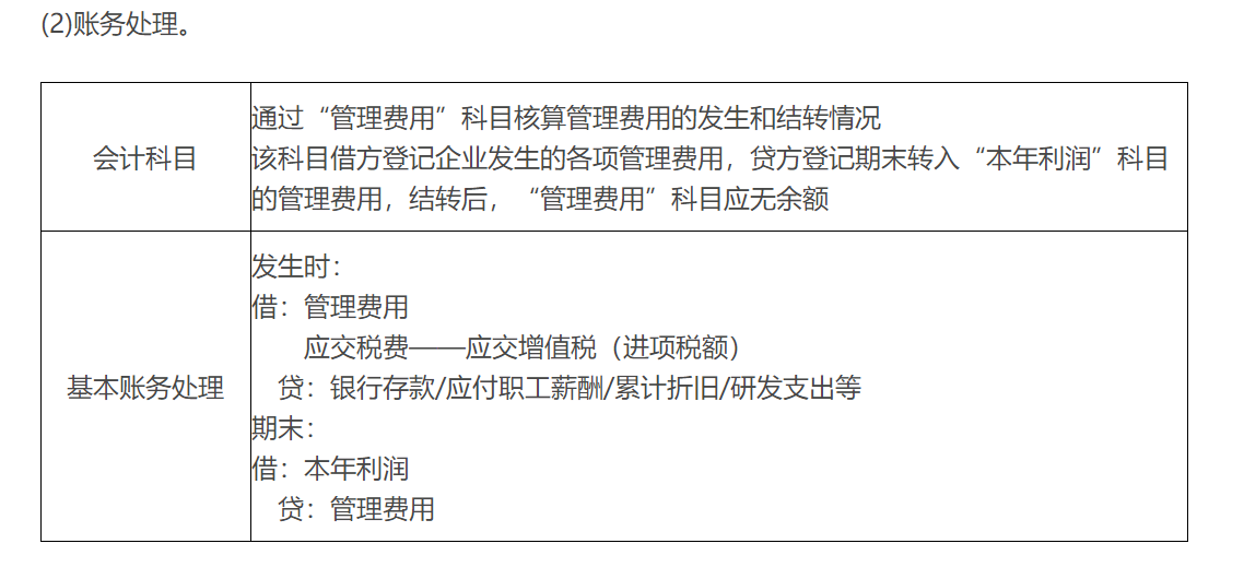 管理費用的賬務(wù)處理