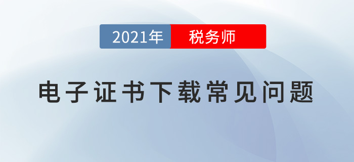 2021年稅務師職業(yè)資格電子證書下載常見問題