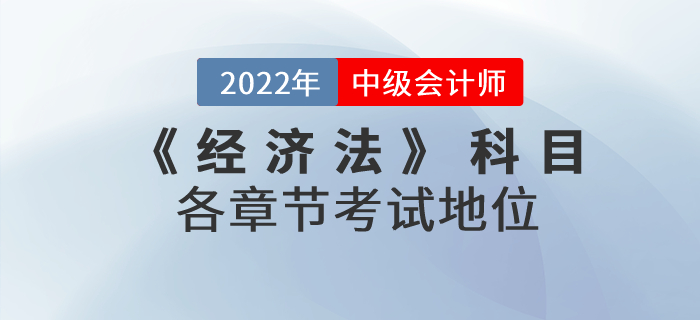 2022年中級會計《經(jīng)濟法》科目，各章節(jié)考試地位什么樣？