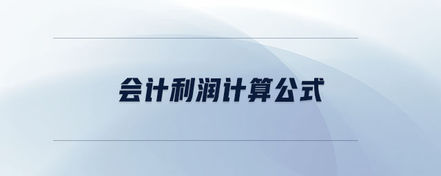 會(huì)計(jì)利潤計(jì)算公式