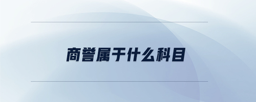 商譽屬于什么科目
