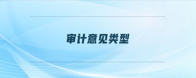 審計(jì)意見(jiàn)類型 審計(jì)意見(jiàn)類型