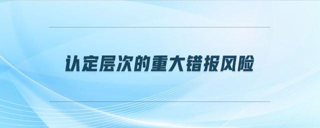 認(rèn)定層次的重大錯(cuò)報(bào)風(fēng)險(xiǎn) 認(rèn)定層次的重大錯(cuò)報(bào)風(fēng)險(xiǎn)