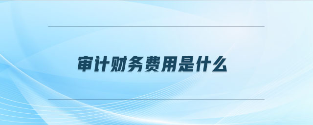 審計財務(wù)費用是什么 審計財務(wù)費用是什么