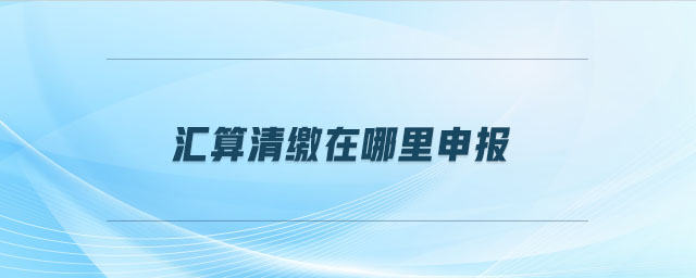 匯算清繳在哪里申報(bào) 匯算清繳在哪里申報(bào)