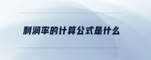 利潤率的計(jì)算公式是什么