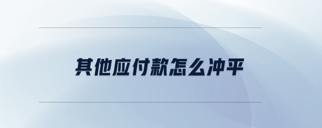 其他應付款怎么沖平