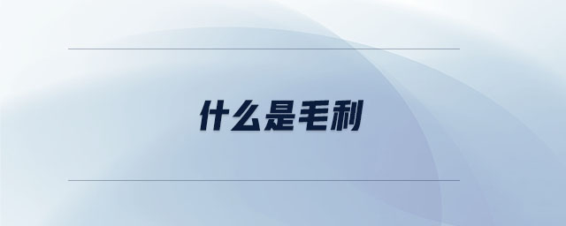 什么是毛利 什么是毛利