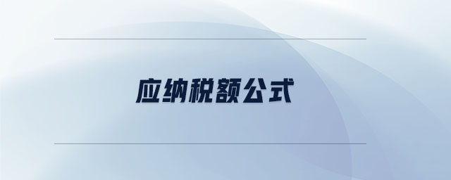 應納稅額公式 應納稅額公式