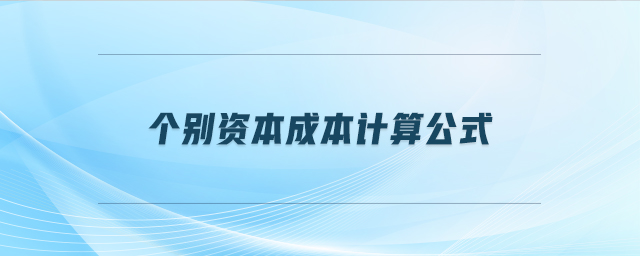 個別資本成本計算公式 個別資本成本計算公式