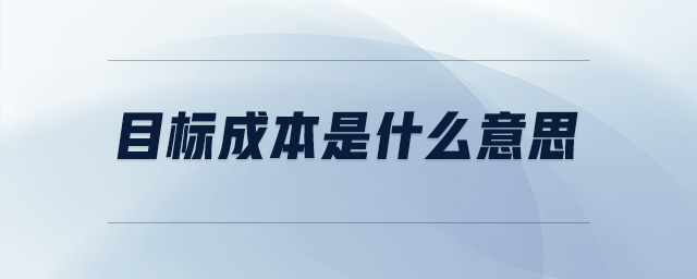 目標(biāo)成本是什么意思