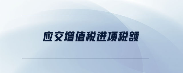 應交增值稅進項稅額