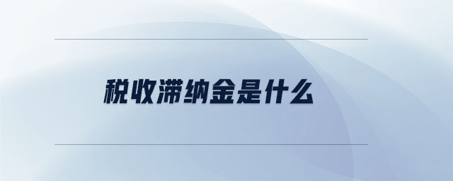 稅收滯納金是什么 稅收滯納金是什么