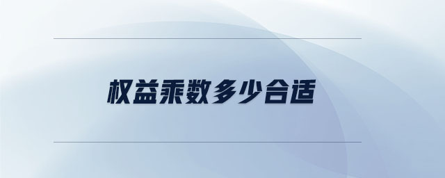 權益乘數(shù)多少合適 權益乘數(shù)多少合適