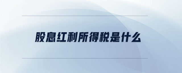 股息紅利所得稅是什么 股息紅利所得稅是什么