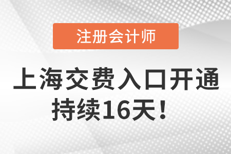 上海市奉賢區(qū)2022年注冊(cè)會(huì)計(jì)師考試?yán)U費(fèi)開始啦！持續(xù)16天！