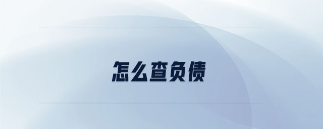 怎么查負(fù)債 怎么查負(fù)債