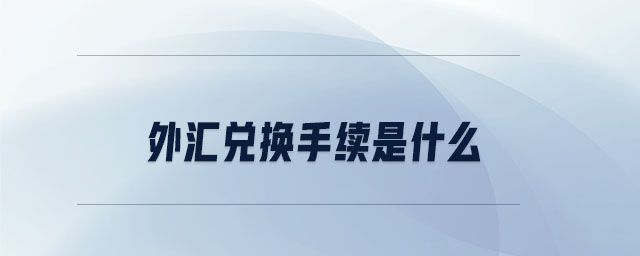 外匯兌換手續(xù)是什么 外匯兌換手續(xù)是什么
