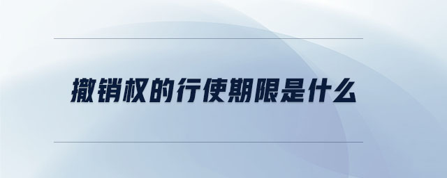 撤銷權的行使期限是什么