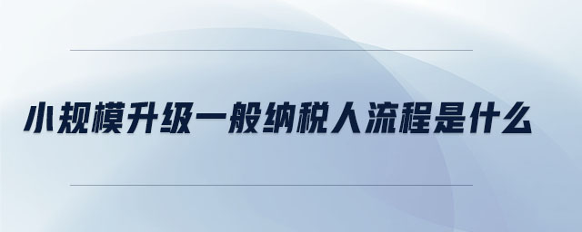 小規(guī)模升級一般納稅人流程是什么
