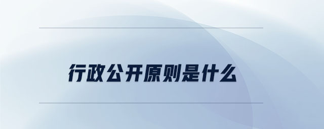 行政公開原則是什么 行政公開原則是什么