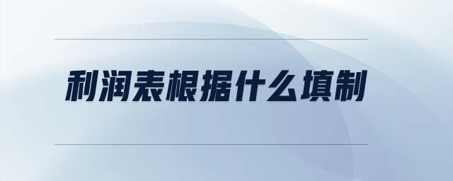 利潤表根據什么填制