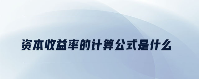 資本收益率的計算公式是什么 資本收益率的計算公式是什么