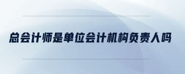 總會計師是單位會計機(jī)構(gòu)負(fù)責(zé)人嗎