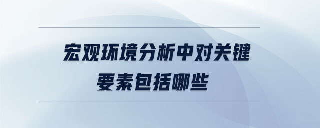 宏觀環(huán)境分析中對(duì)關(guān)鍵要素包括哪些