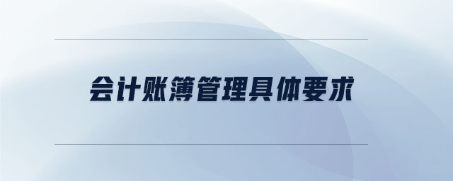 會(huì)計(jì)賬簿管理具體要求