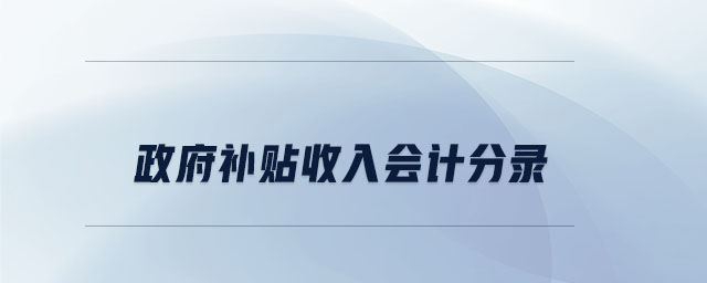 政府補(bǔ)貼收入會(huì)計(jì)分錄 政府補(bǔ)貼收入會(huì)計(jì)分錄