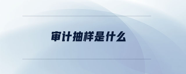 審計抽樣是什么 審計抽樣是什么