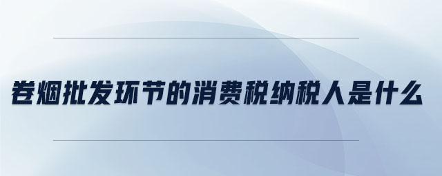 卷煙批發(fā)環(huán)節(jié)的消費(fèi)稅納稅人是什么