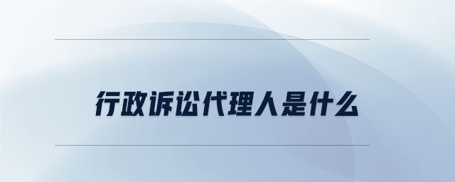 行政訴訟代表人是什么