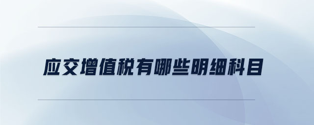 應(yīng)交增值稅有哪些明細(xì)科目 應(yīng)交增值稅有哪些明細(xì)科目