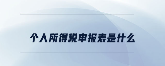 個人所得稅申報(bào)表是什么 個人所得稅申報(bào)表是什么