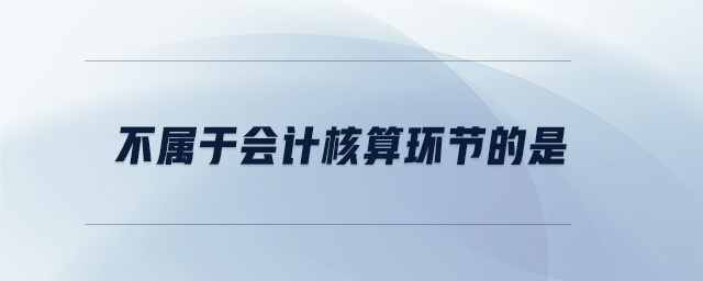 不屬于會計核算環(huán)節(jié)的是 不屬于會計核算環(huán)節(jié)的是