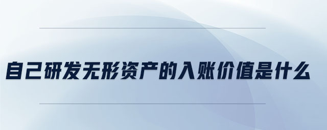 自己研發(fā)無(wú)形資產(chǎn)的入賬價(jià)值是什么