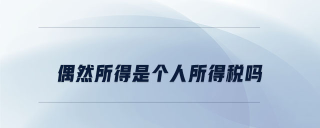偶然所得是個人所得稅嗎 偶然所得是個人所得稅嗎