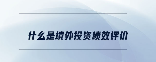 什么是境外投資績(jī)效評(píng)價(jià)